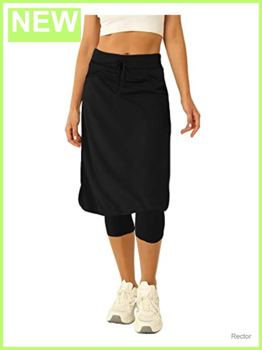 Women 20" Knee Length Tennis Skirt Built in Legging Golf Skirt Skort with